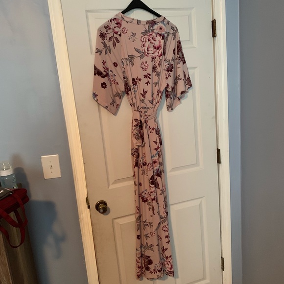 Jessica Simpson Flutter Sleeve Floral Wrap Dress - Picture 6 of 8